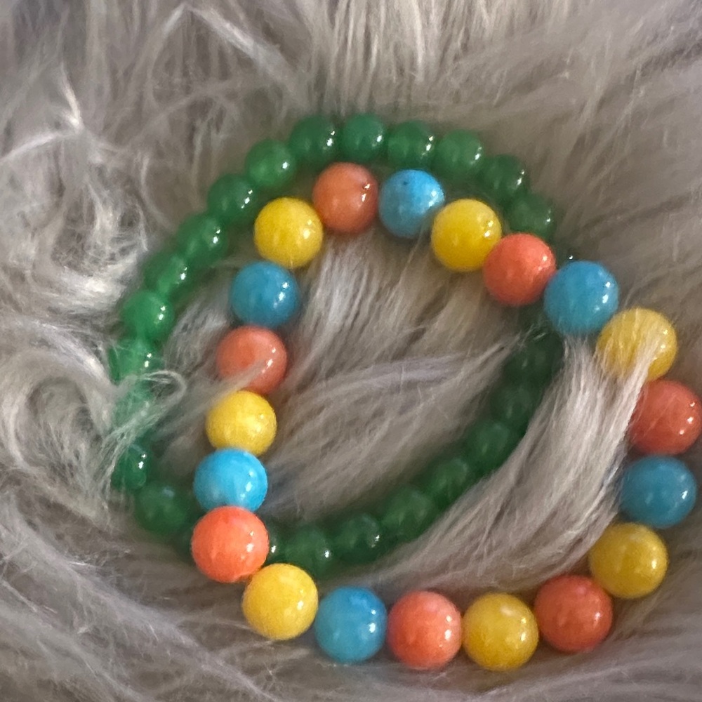Colorful Beaded Kids Bracelet Set